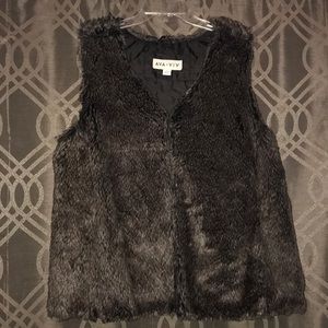 Black fur vest